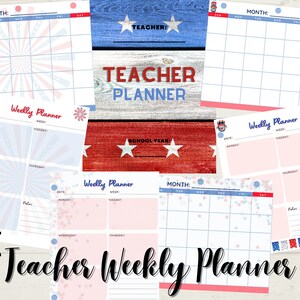 Patriotic Weekly Teacher Planner--Great for middle or high school teachers!