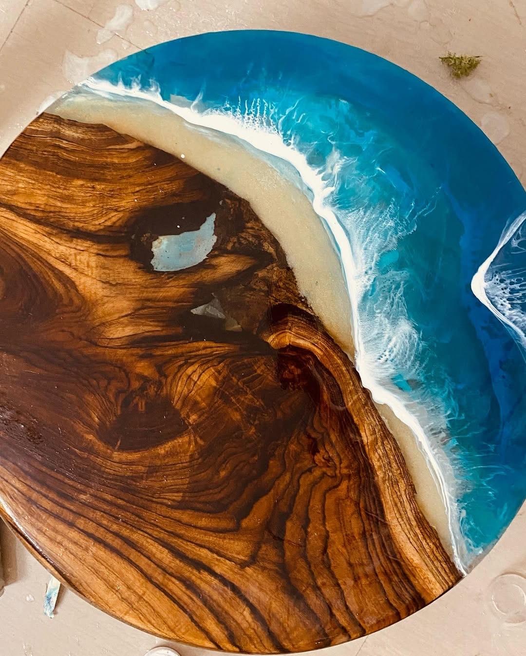 Handmade Walnut Beach Epoxy Table: Live Edge Ocean Resin River Design ...