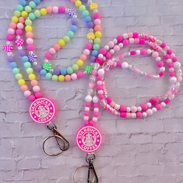 Pink Coffee Lanyard
