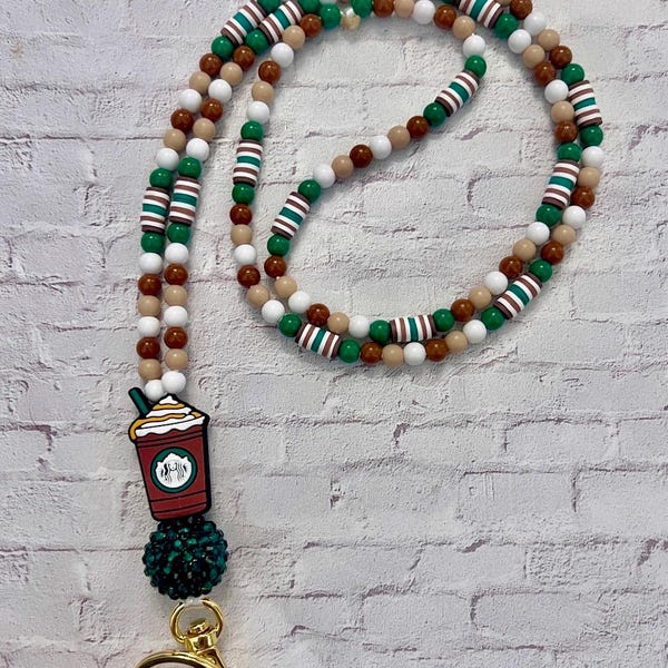 Caramel Frappe Teacher Lanyard