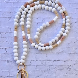 White Neutral Teacher Lanyard