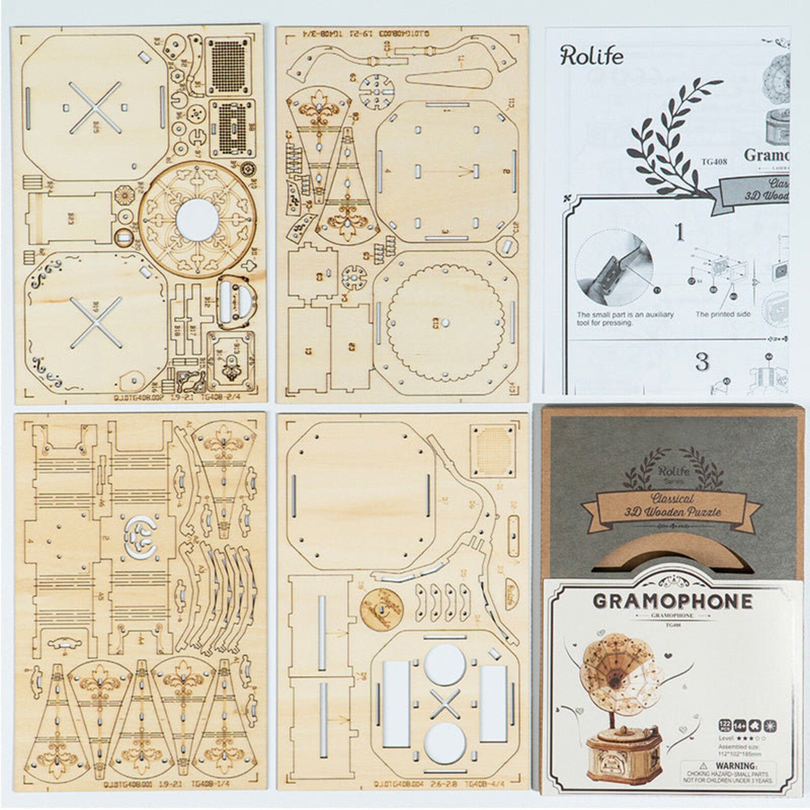 Diy Gramophone 3d Wooden Puzzle Model Building Kit - Etsy