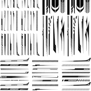 White toner racing stripe decals 1/64