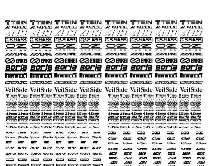 White Toner Racing Decals 1/64 Etsy