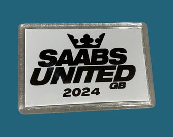 Saabs United GB 2024 Rechteck Acryl Kühlschrankmagnet Geschenk