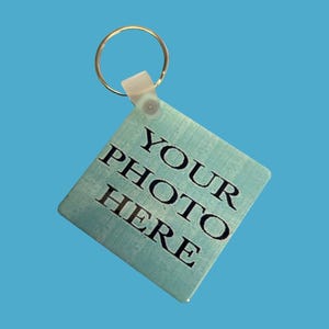 Square Keyring with Chrome Ring, Double Sided, Personalised / Customised Photo Gift