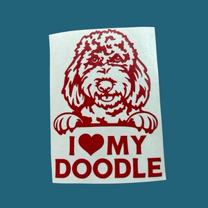 INDIGOS UG Adesivo Auto JDM 'I Love My Labradoodle' – Sticker Nero Resistente Per Auto, Laptop E Finestre!