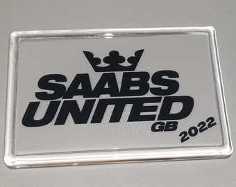 Limited Edition Saabs United GB 2022 Rectangular Acrylic Fridge Magnet Gift