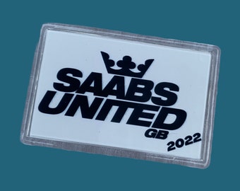 Limited Edition Saabs United GB 2022 Rectangular Acrylic Fridge Magnet Gift