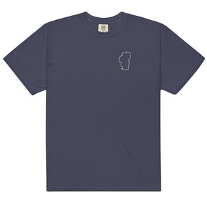 Lake Tahoe Embroidered Outline T-Shirt | Stylish Unique Lake Tahoe Souvenir Gift