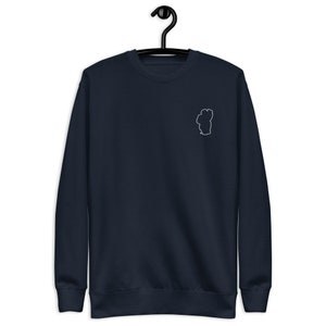 Lake Tahoe Outline Embroidered Sweatshirt: Stylish Comfort with Scenic Serenity