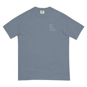California State Outline T-Shirt | Embroidered CA Acronym | Unique Gift for Californians