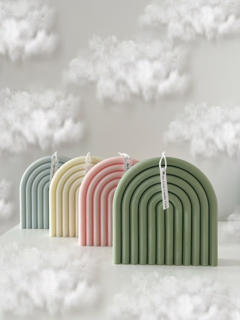 Large Rainbow Arch Soy Wax Decorative Sculptural Candle Home Decor The Cosy Candle Club image 1