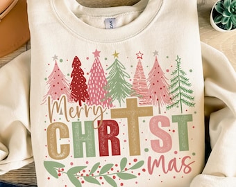Christian Christmas PNG, Christmas Sublimation, Merry Christmas Sublimation, Distressed PNG, Christmas Trees png, Christian Holiday png