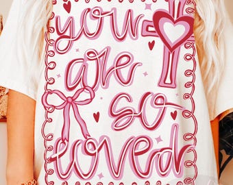 You Are So Loved John 3:16 PNG, Coquette Christian Valentine Png, Pink Cross Bow Heart Faith Design, Preppy Valentine, Jesus Valentine Png