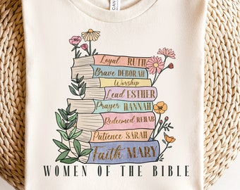 The Original Women of The Bible Books Full Color PNG | Hand Drawn Art PNG, Christian Artwork, Christian Sweatshirt, Faith sublimation design