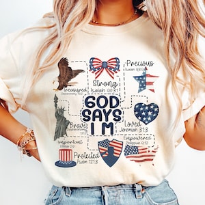 Coquette God Says I Am 4th of July png, 4th of july png, Christian 4th of july png, America png, Blessed png, Independence Day, Png files
