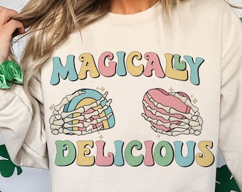 Magically Delicious St Patrick's Day Marshmallows PNG Sublimation Design, Funny St Patty's Day, Funny Retro Adult PNG, St Patty's png files