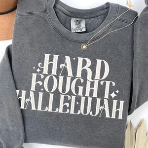 Christian PNG, Christian Png, Retro Sublimation Design Download, Trendy Shirt Design, Hard Fought Hallelujah png, Bible Verse Png