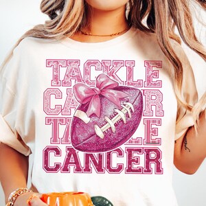 Tackle Cancer png, Breast Cancer Awareness png, Coquette png, Football png, October we wear pink png, Pink ribbon png, Sparkly png, Support