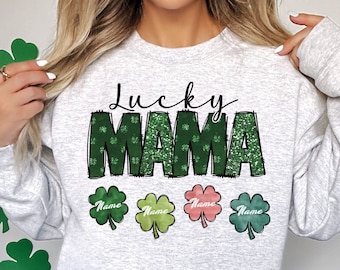 Lucky Mama Png, St. Patrick’s PNG Sublimation Design, Mama St. Patrick's Day Png, Shamrock Png, Mama Png, Clover Png, Sublimation Design png