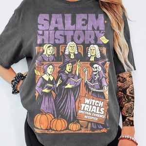 Salem Witch Trials PNG, Retro Halloween Sublimation, Vintage History Png, Spooky Court Scene, Witchcraft Pumpkin Design, Halloween Witchy