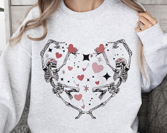 PNG di San Valentino, download del design di sublimazione di San Valentino, PNG di San Valentino retrò, PNG di scheletro danzante, XOXO, PNG di maglietta di San Valentino