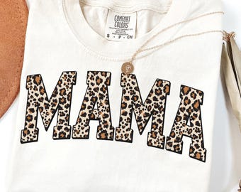 Mama Leopard Print PNG, Leopard Mama Sublimation, Wild Mom Shirt Design, PNG for T-Shirt, Mother's Day Gift PNG, Trendy Mama Clipart