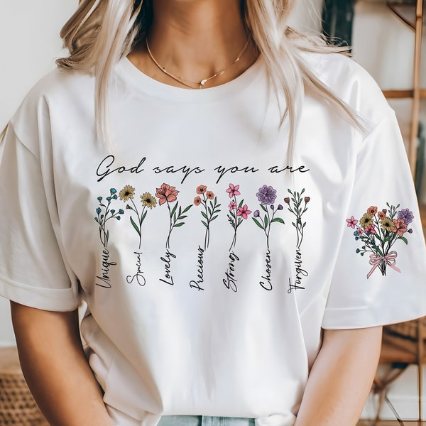 Christian God Says You Are png, Flowers Christian Designs, Floral png, Christian bible verse, Christian Quotes png, Floral Christian png