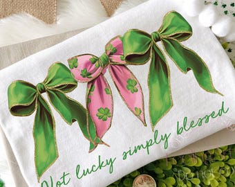 Pas de chance, Simplement béni PNG, Bow Png de la Saint-Patrick, Shamrock, Design rétro Faith, Bow Shamrock png, Fête de la Saint-Patrick de Jésus png thumbnail
