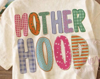 Mother Hood PNG, Mama Shirt Design Pattern Lettering, Mom Graphic Hand Drawn Typography Sublimation