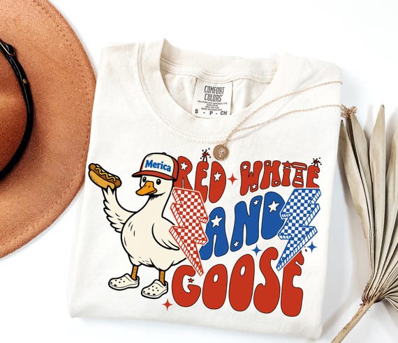 Red White And Goose PNG, Patriotic Goose PNG, 4th Of July Sublimation Designs, Funny USA Shirt, Goose png, Retro 4th July Digital Download