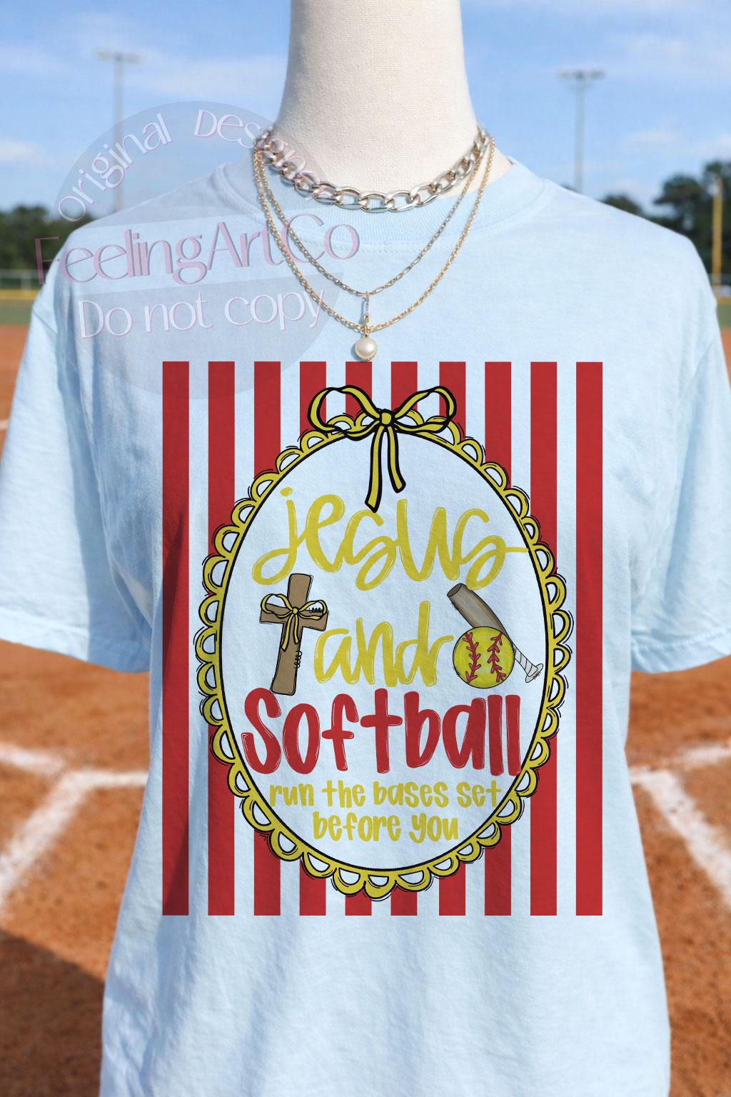 Jesus and Softball PNG, Christian Softball Shirt Design, Girly Preppy ...
