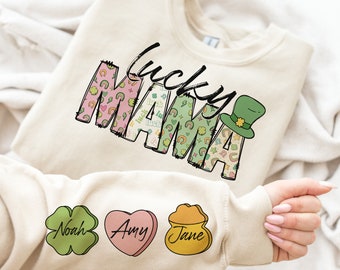 Lucky Mama Png, Lucky St Patty's Day png, Mama Sleeve Designs, Shamrock png, Mama Sublimation, St Patrick's Day Sublimation Download, Irish