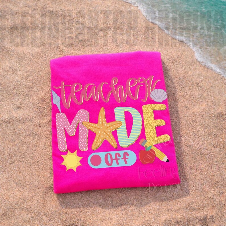 Modo profesor desactivado PNG, diseño de camiseta de vacaciones de verano para profesores, gráfico divertido de playa para profesores imagen 7