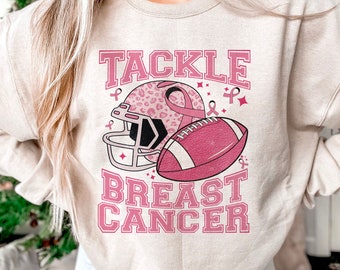 Tackle Cancer Png, Breast Cancer Awareness Png, Football Season Png Sublimation, Leopard Football Print,  Cancer Awareness shirt Png, Cancer