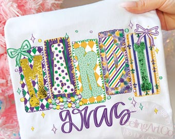 Preppy Mardi Gras Png, Coquette Bow Carnival Png, Glitter Fleur De Lis Png, Fat Tuesday Png, New Orleans Festival