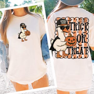 Halloween Goose Trick or Treat PNG, Halloween Silly Goose Clipart, Boy Halloween Goose PNG, Halloween Boy Shirt png, Kids Halloween, Pumpkin