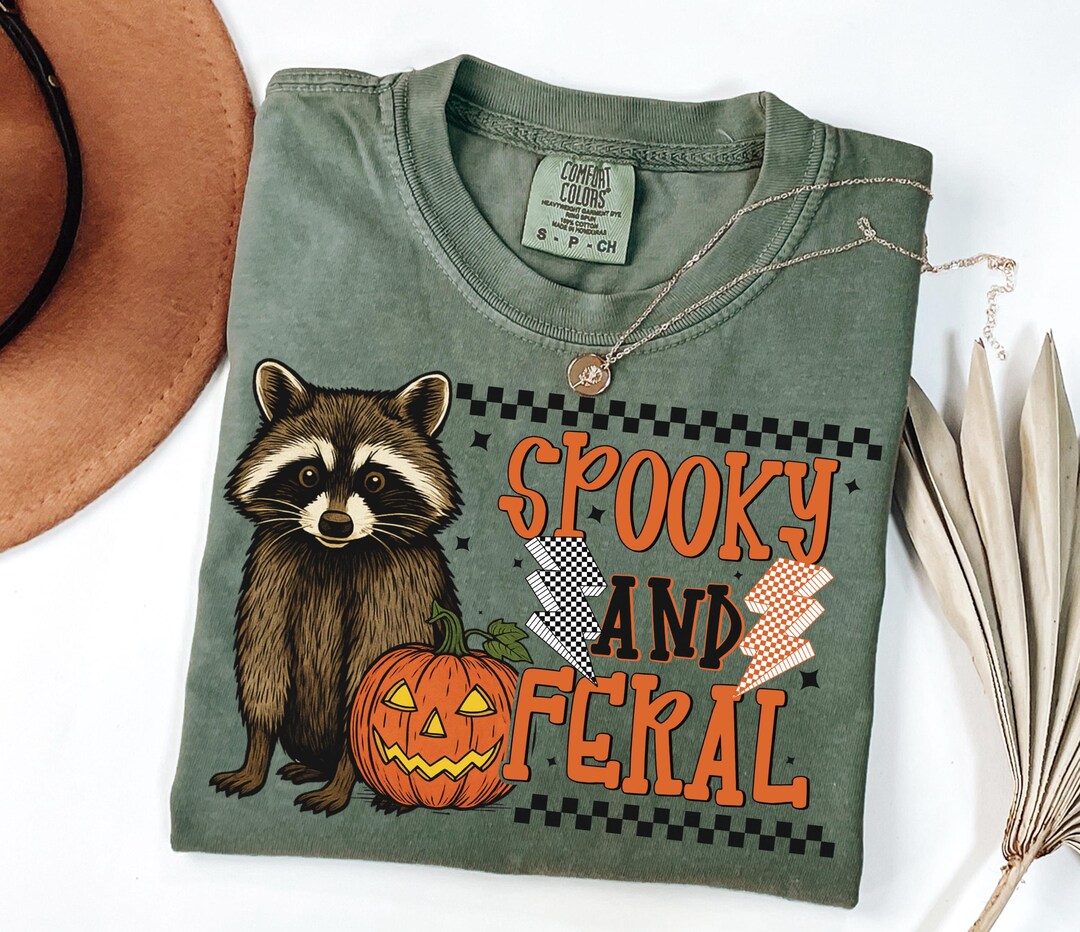 Spooky and Feral Raccoon PNG, Funny Halloween Sublimation, Pumpkin Fall ...