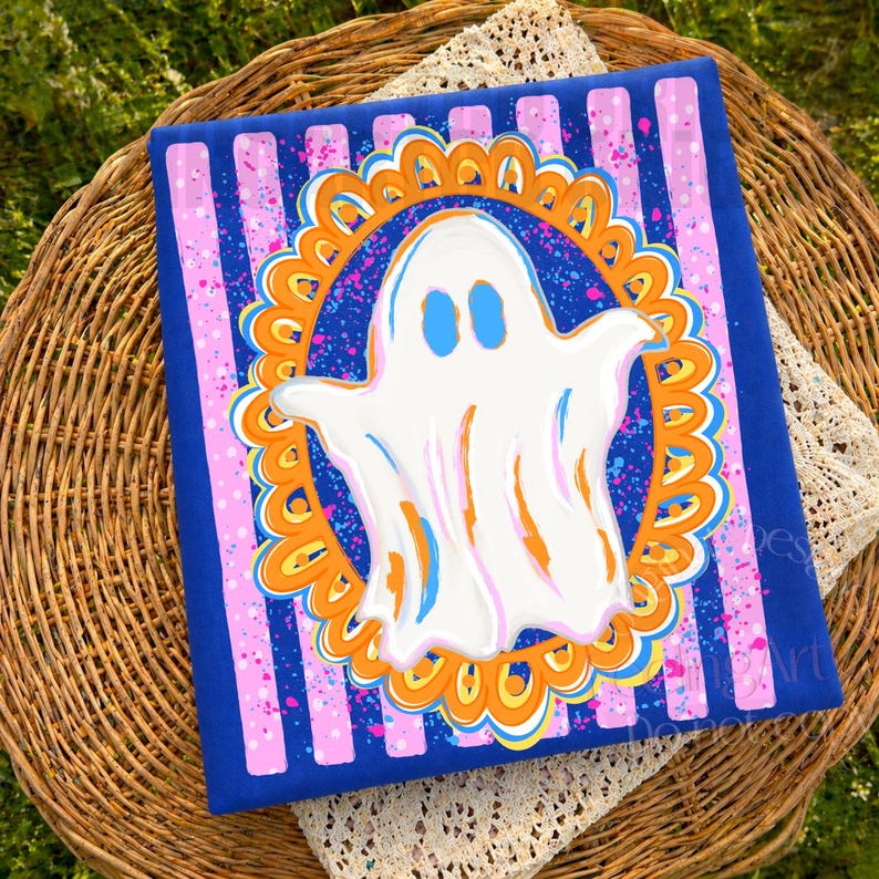 Preppy Ghost PNG, Girly Halloween Graphic, Hand Drawn Coquette Shirt Design, Retro Spooky Season PNG image 8