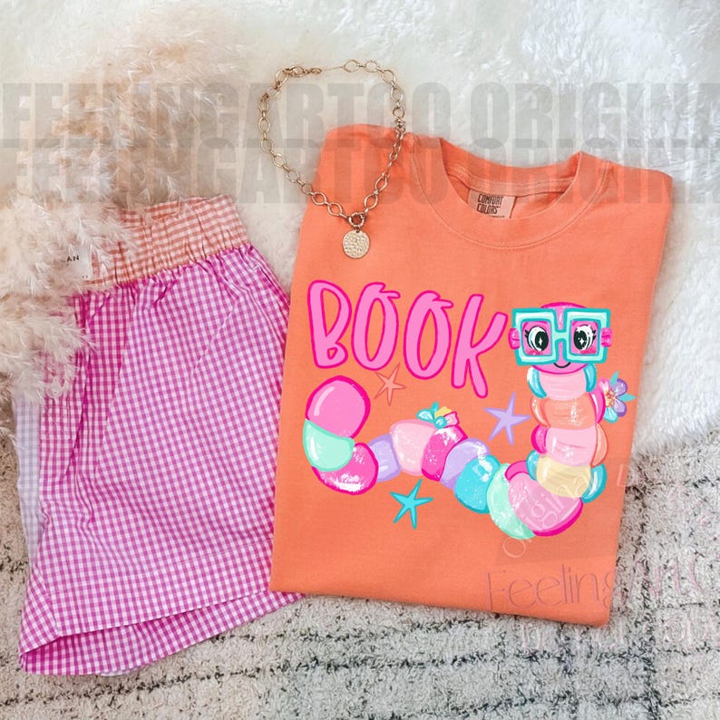 Book Lover PNG, Reading Worm Shirt Graphic, Preppy Book Lover Design, Teacher Librarian Sublimation image 3