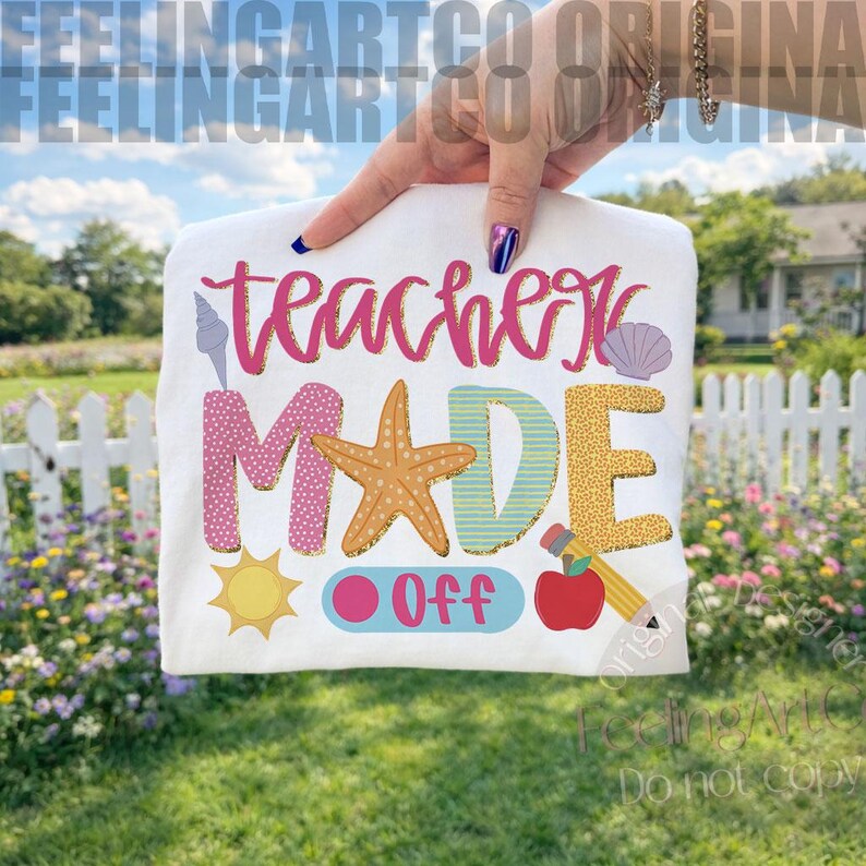 Modo profesor desactivado PNG, diseño de camiseta de vacaciones de verano para profesores, gráfico divertido de playa para profesores imagen 2
