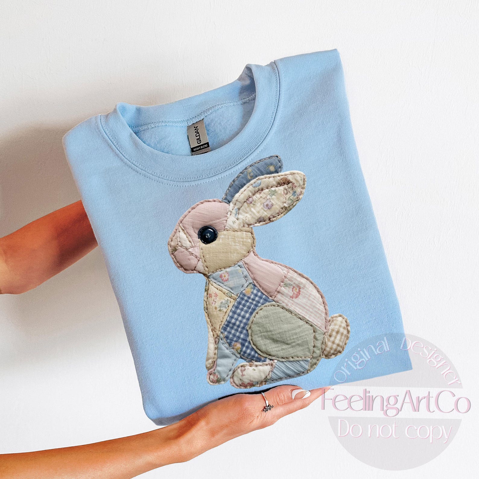 Patchwork Easter Bunny PNG, Vintage Quilt Style Rabbit Graphic, Pastel ...