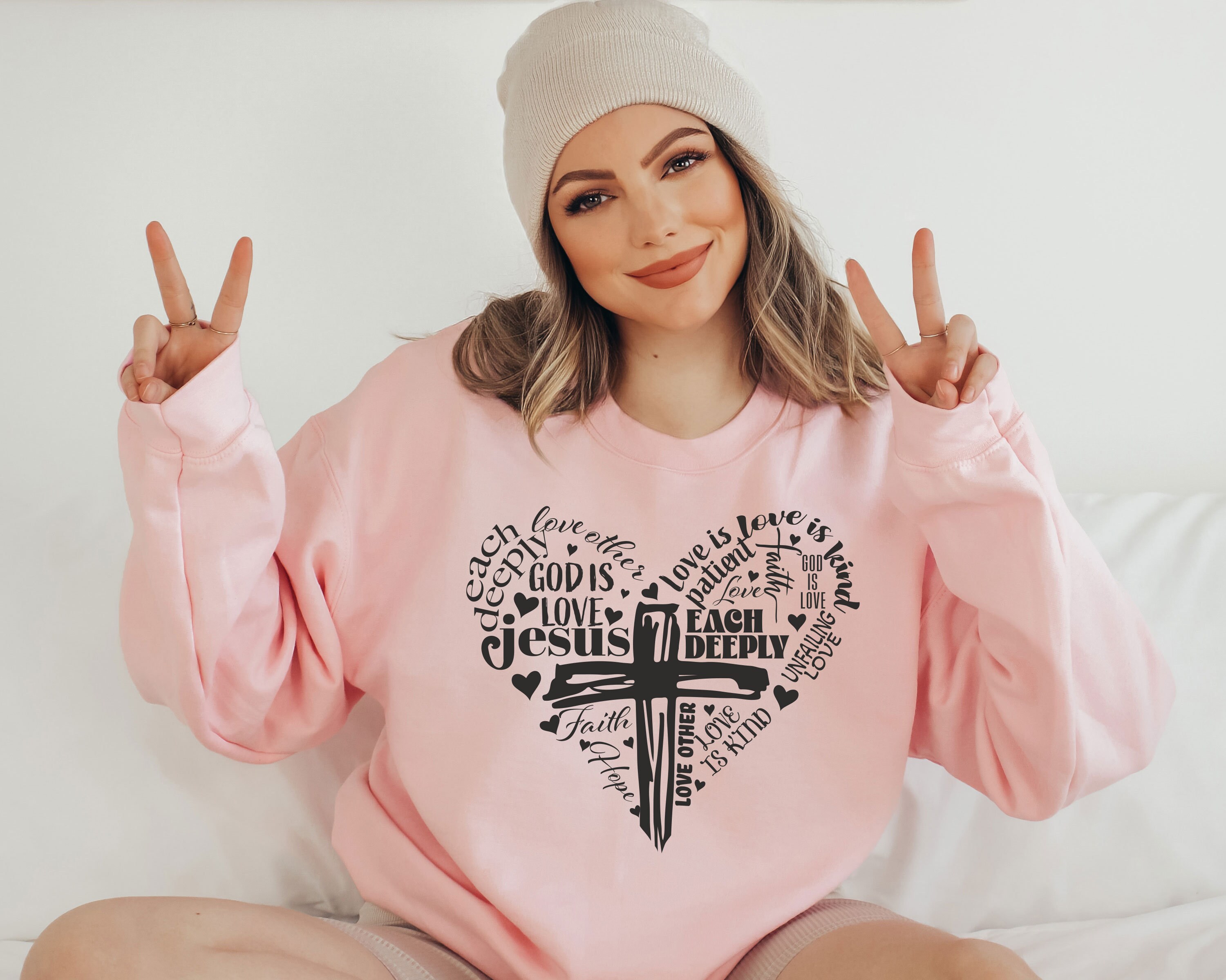 Jesus is Love, Word Heart Cross Valentine&#39;s day SVG File for shirt, Cutting Machine, Silhouette Cameo, Cricut, Commercial Use Digital Design