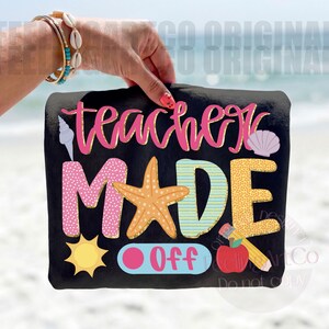 Modo profesor desactivado PNG, diseño de camiseta de vacaciones de verano para profesores, gráfico divertido de playa para profesores imagen 3