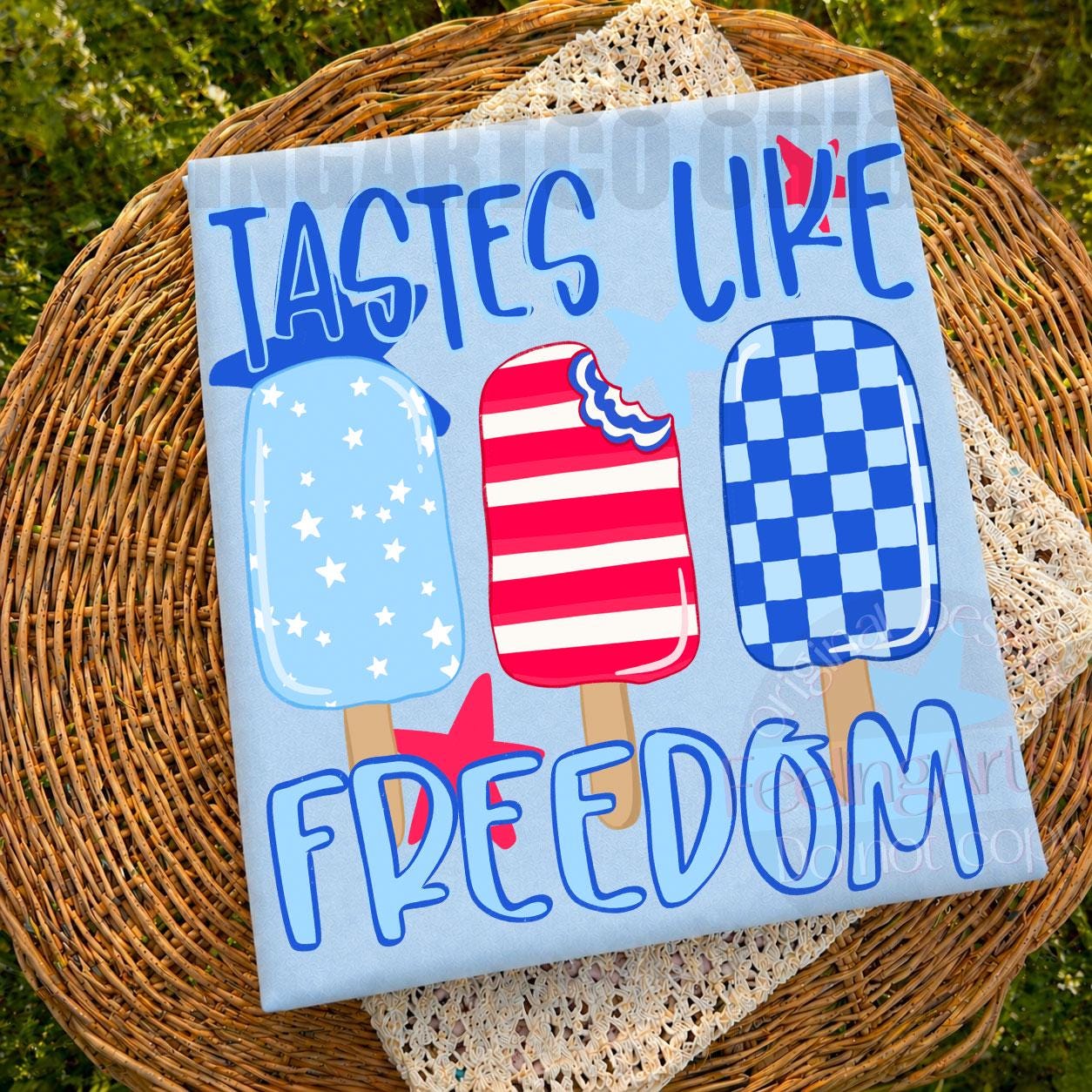 Tastes Like Freedom PNG, Patriotic Popsicle Design, Kids 4th of July ...