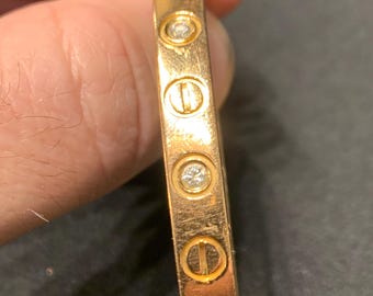 Auténtica pulsera Cartier Love: oro amarillo de 18 quilates y diamantes, vintage, c. 1996