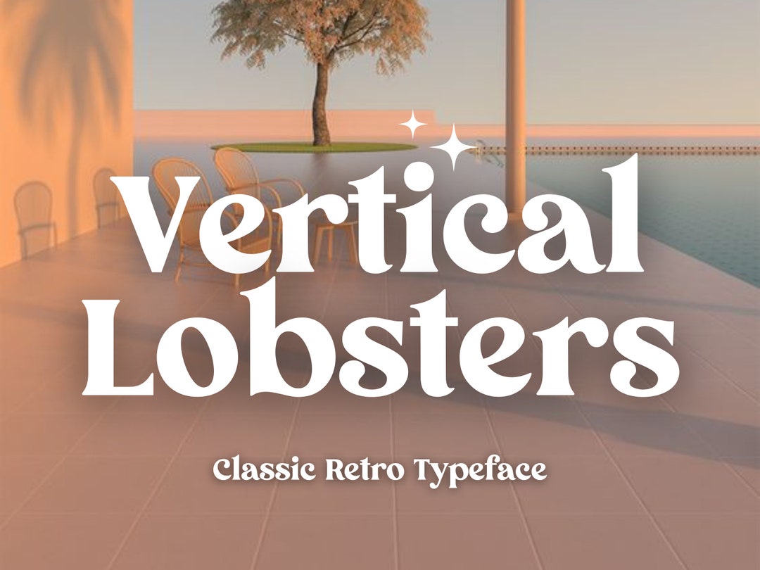 Vertical Lobsters Font Classic Retro Typeface Elegant Font Etsy