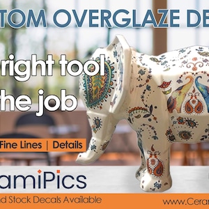 Overglaze Decals for Ceramics, Full Color, Customized with Your Image