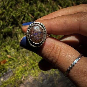 Boulder Opal Twilight Ring - Size 7